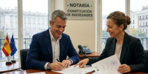 Empresario extranjero creando una Sociedad Limitada en España